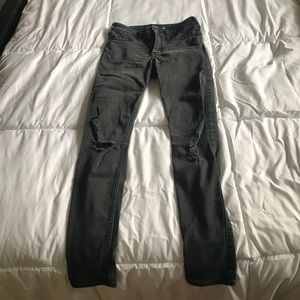 Black ripped Hollister jeans